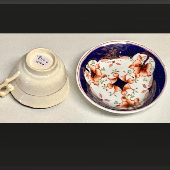 Eary 19th Century Gaudy Welsh Pink Lustre Double Square Pattern Cup & Saucer - Picture 5 of 10